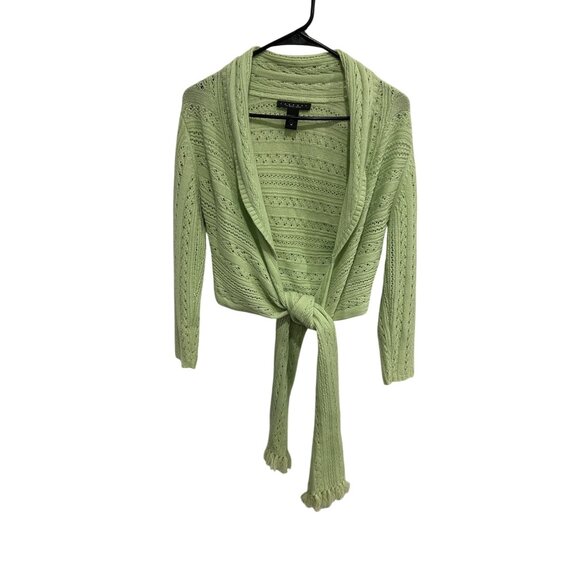 Laundry By Shelli Segal Sweaters - Laundry By Shelli Segal Cashmere Cardigan Wrap Sweater Green Sz Medium Tie Front